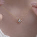 Princess Diamond Bezel Set Solitaire Pendant Necklaces
