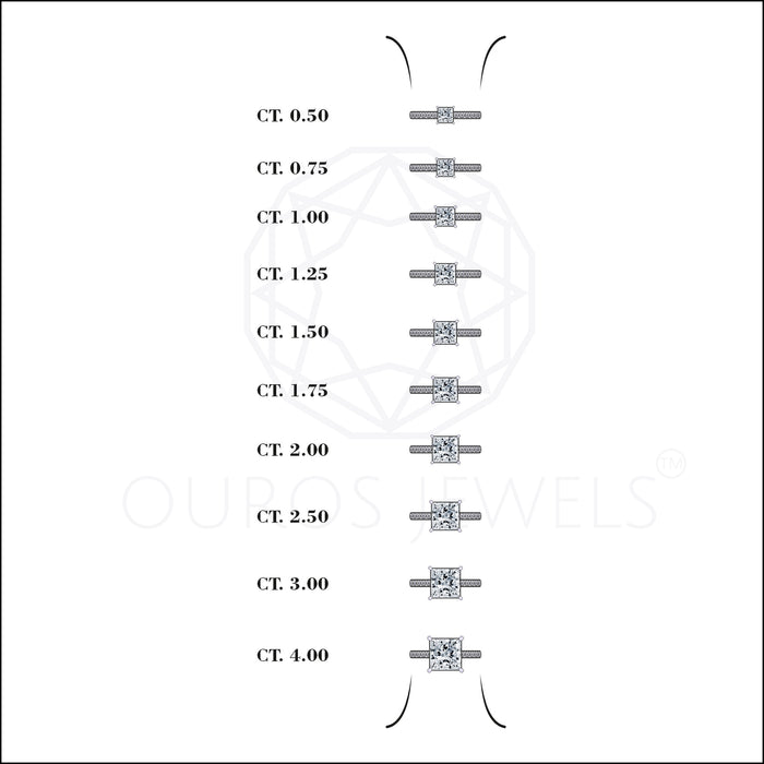 Princess Diamond Solitaire Accent Engagement Ring Rings