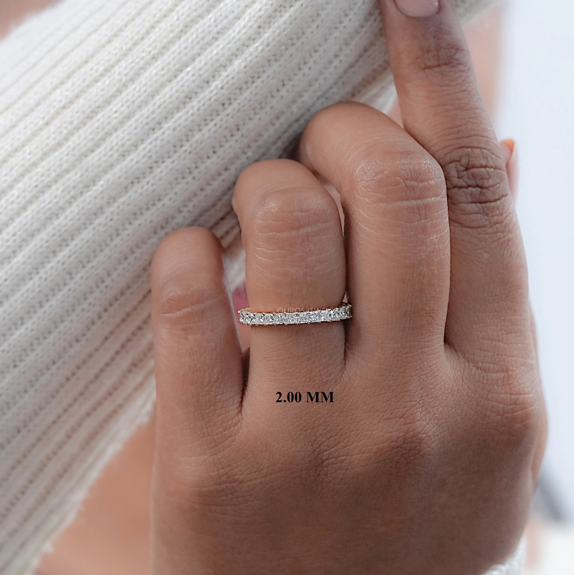 Princess Cut Lab Diamond Full Eternity Band Rings