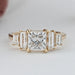 Princess And Baguette Diamond Five Stone Engagement Ring Rings