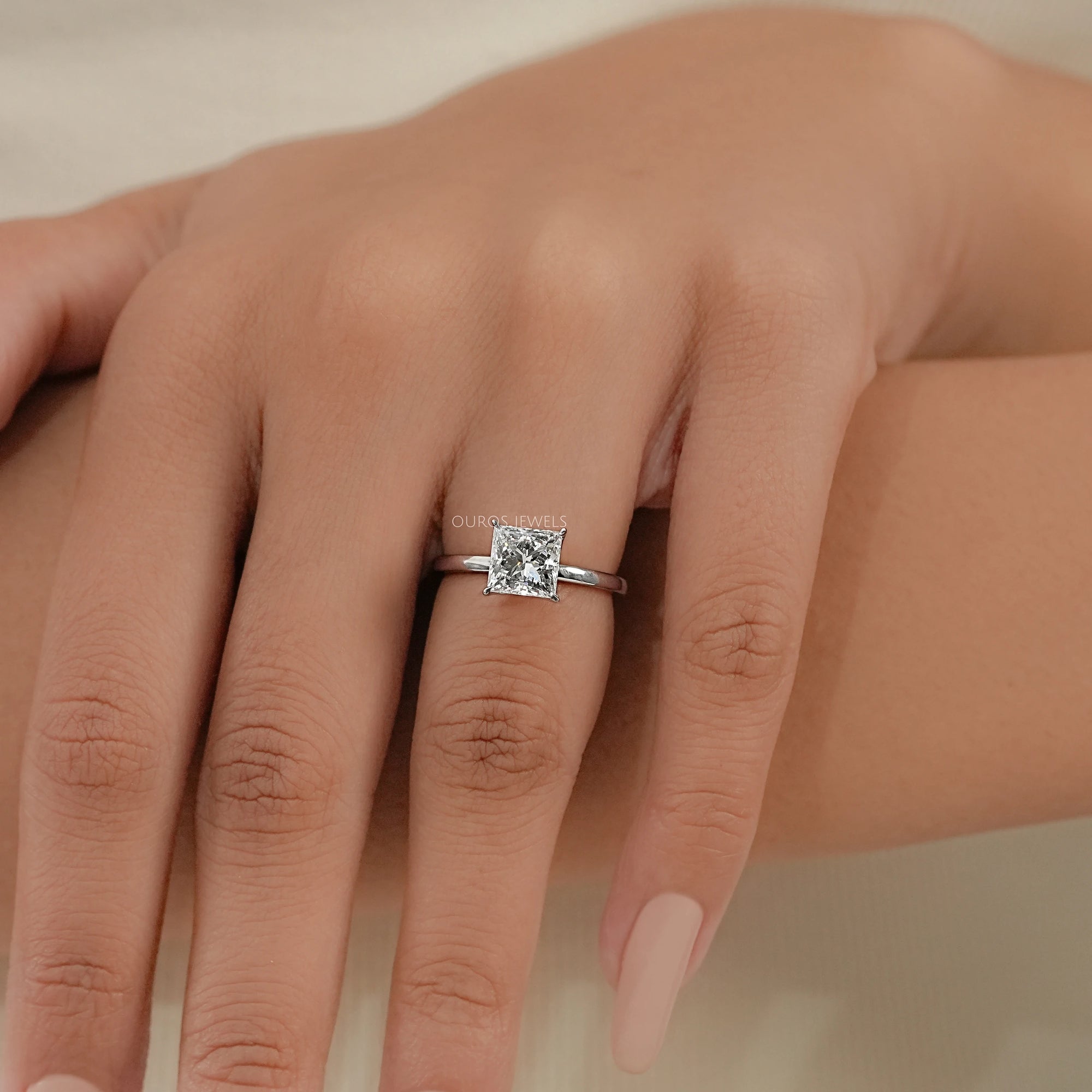 Princess Lab Grown Diamond Tulip Ring Ring