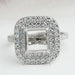 Princess Cut Double Halo Semi Mount Engagement Ring