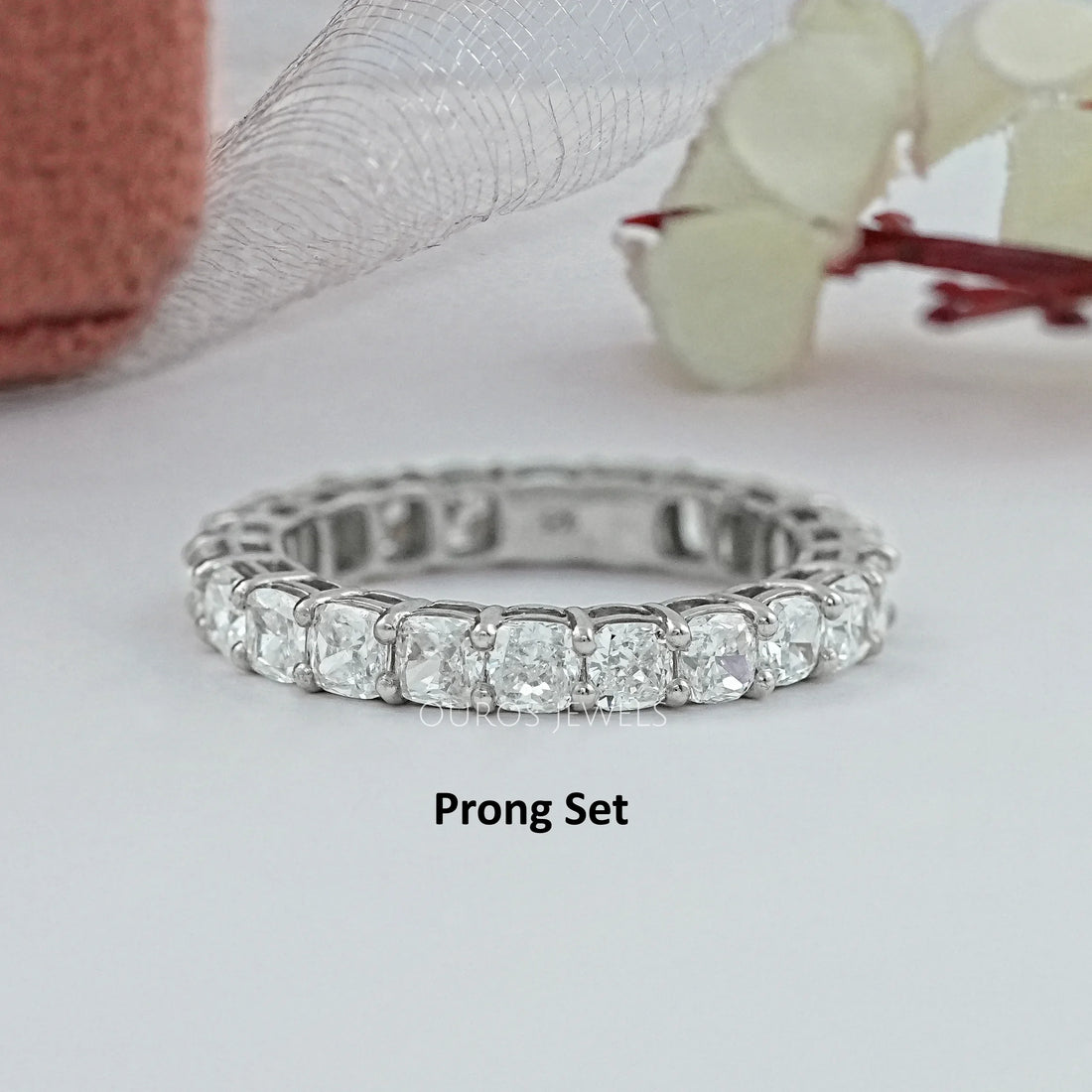 Lab Grown Diamond Eternity Wedding Band - Cushion Cut Ring