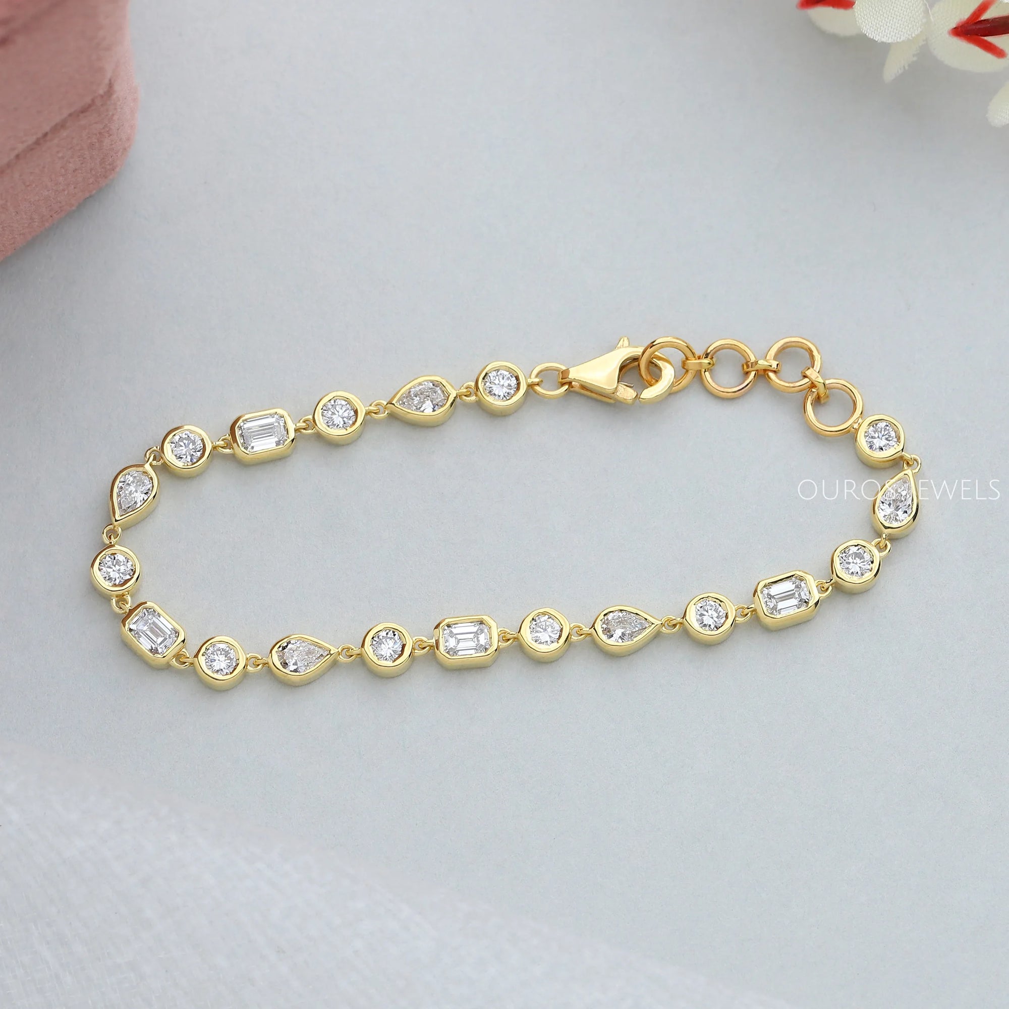 Multi Shape Bezel Set Tennis Bracelet Bracelet
