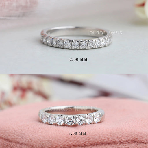 Round Cut Lab Diamond Half Eternity Band