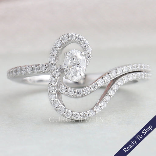 Oval Cut Lab Grown Diamond Bridal Engagement Ring