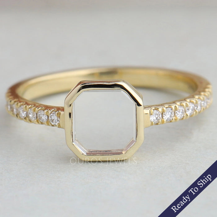 Asscher Portrait Cut Diamond Ring
