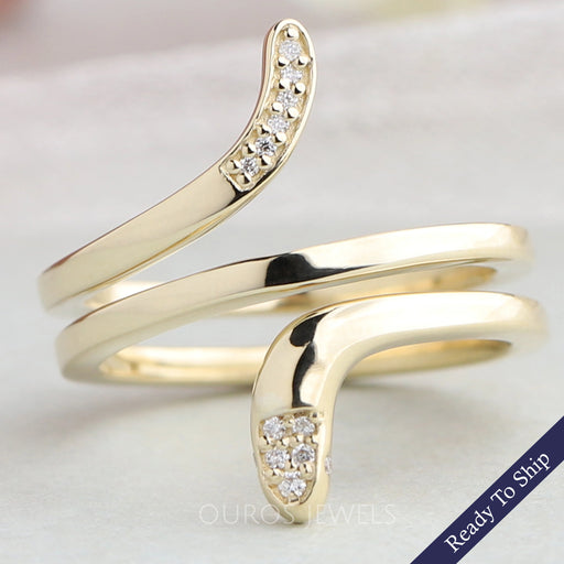 Snake Round Diamond Engagement Ring