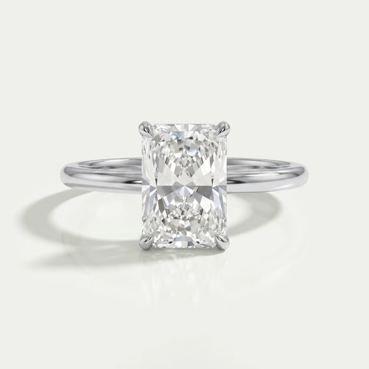 Radiant Cut Solitaire Diamond Engagement Ring Ring