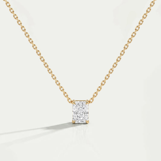 Radiant Lab Grown Diamond Solitaire Pendant Necklaces