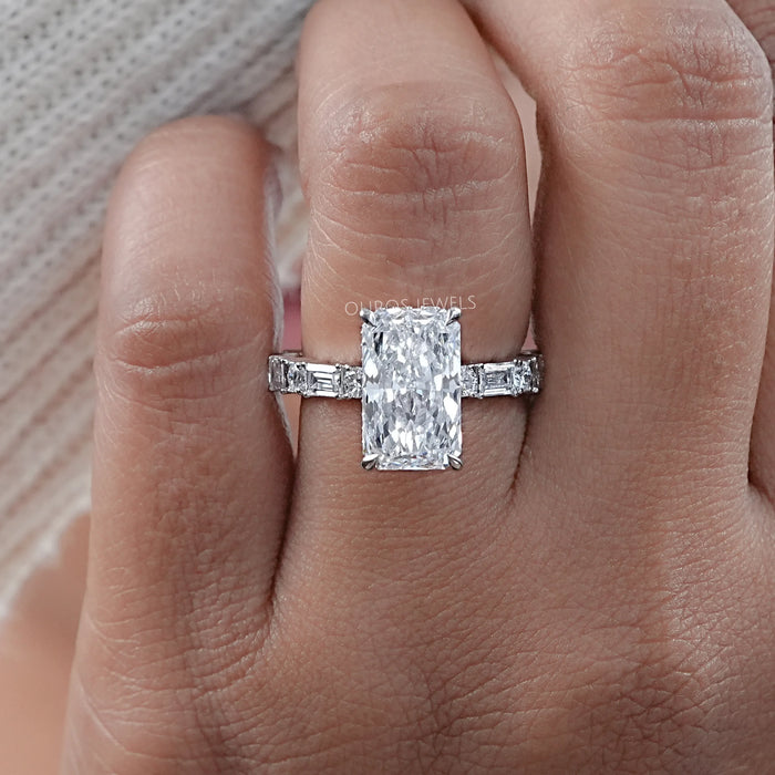 Radiant Cut Lab Diamond Engagement Ring Ring