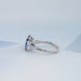 Sapphire Radiant And Lab Diamond Three Stone Ring