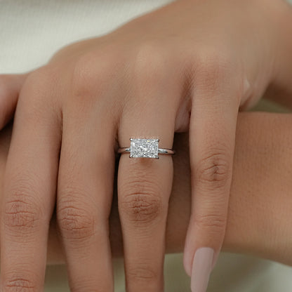East West Radiant Lab Diamond Solitaire Ring