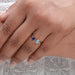 Opal And Sapphire Emerald Open Cuff Ring Rings