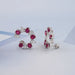 Pear and Red Oval Diamond Stud Earring Earring