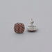 Red Round Cut Lab Diamond Pave Set Stud