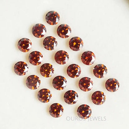 Red Round Cut Lab Grown Diamond Loose
