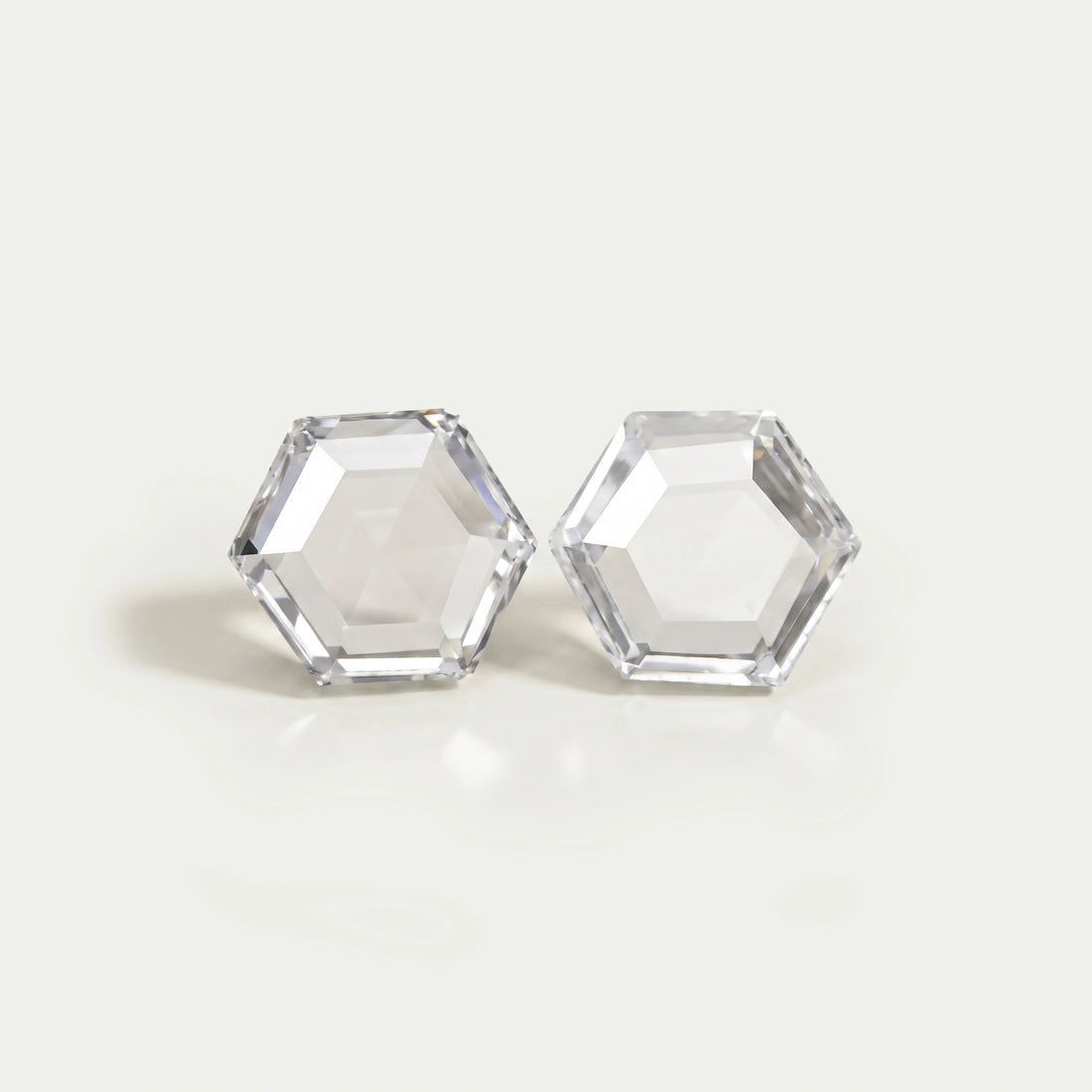 Rose Cut Hexagon Shape Lab Grown Diamond Pair Loose