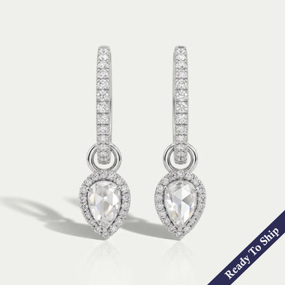 Trio Rosenschliff Runde Diamant-Halo-Ohrstecker