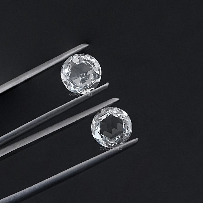 Rose Cut Round Lab Diamond Matching Pair Loose