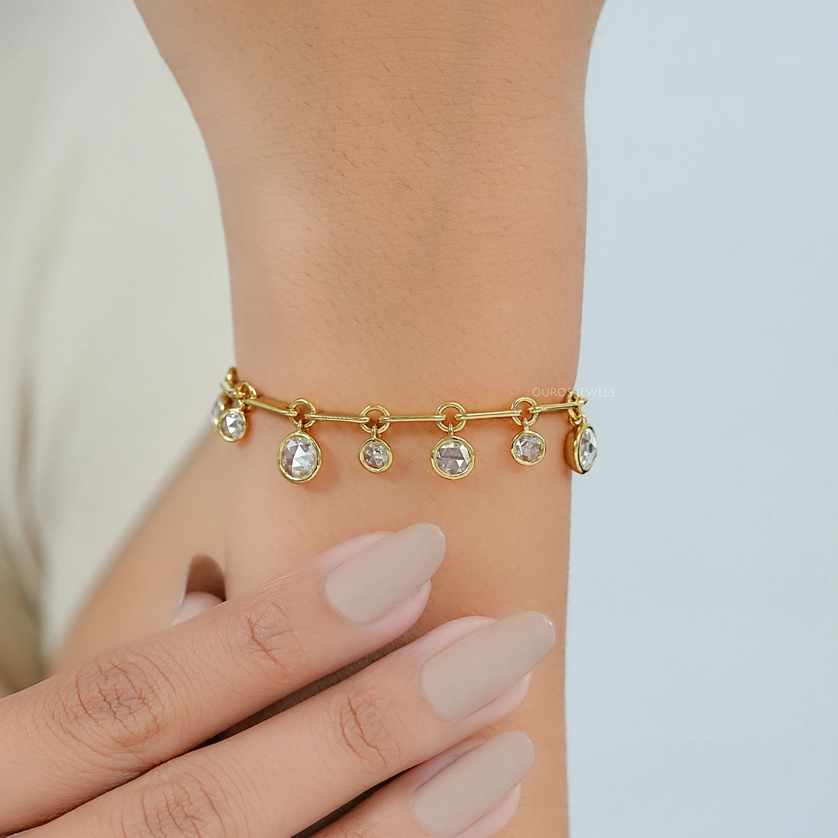 Armband mit im Rosenschliff geschliffenen Labordiamanten