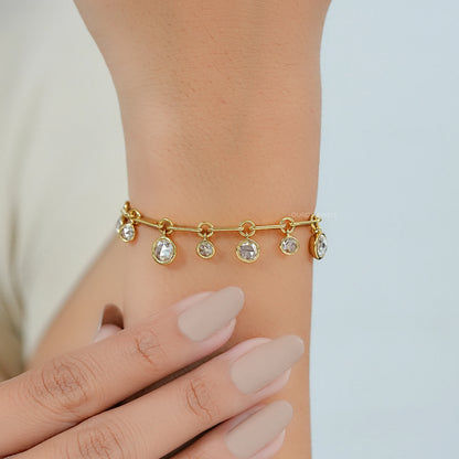 Armband mit im Rosenschliff geschliffenen Labordiamanten