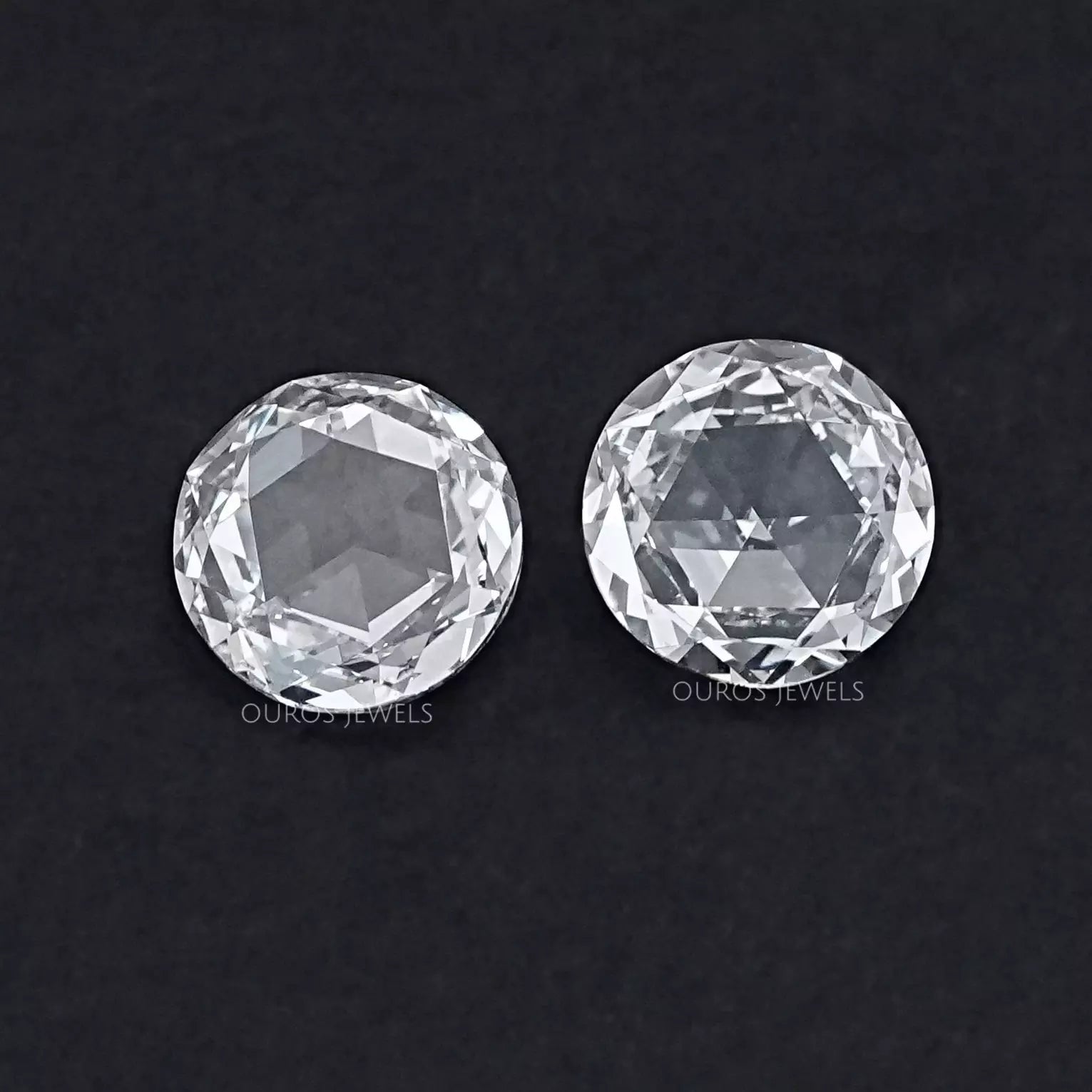 Rose Cut Round Lab Diamond Matching Pair Loose