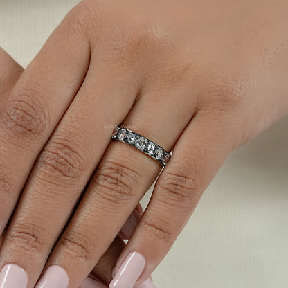 Rose Cut Diamond Eternity Wedding Band
