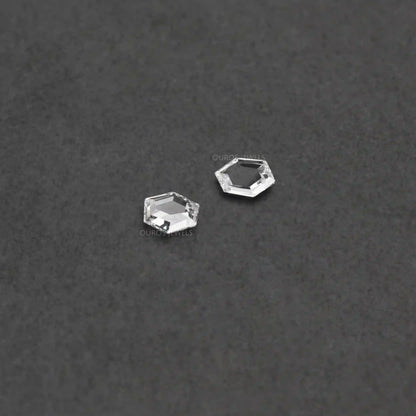 Rose Cut Hexagon Shape Lab Grown Diamond Pair Loose