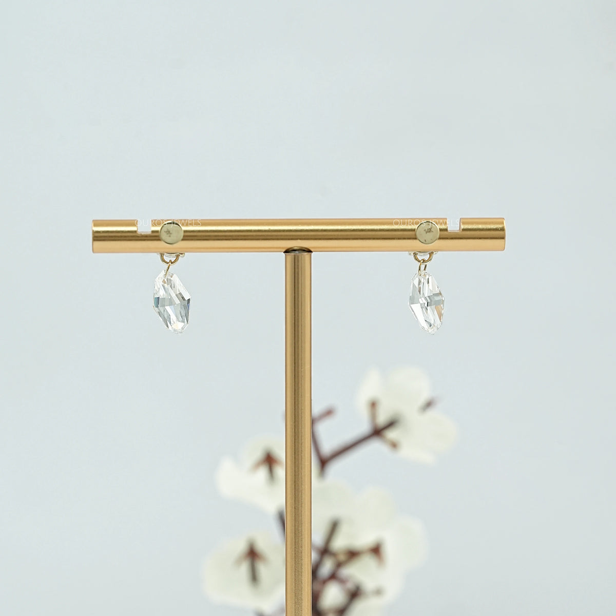 Trio Rosenschliff Runde Diamant-Halo-Ohrstecker