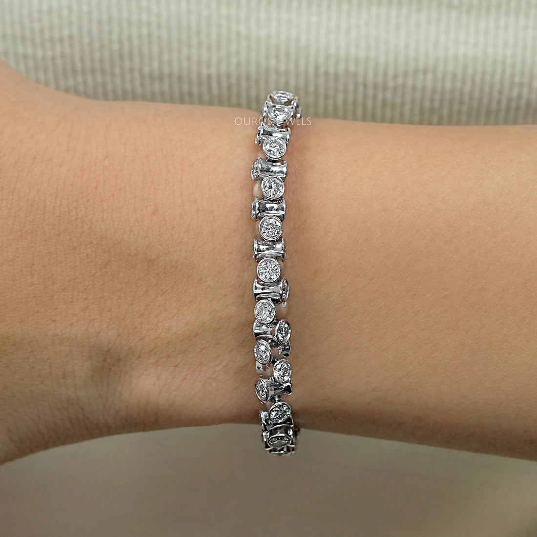 Round Brilliant Lab Diamond Tennis Bracelet Bracelet