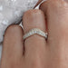Round Diamond Double Row Curved Wedding Band