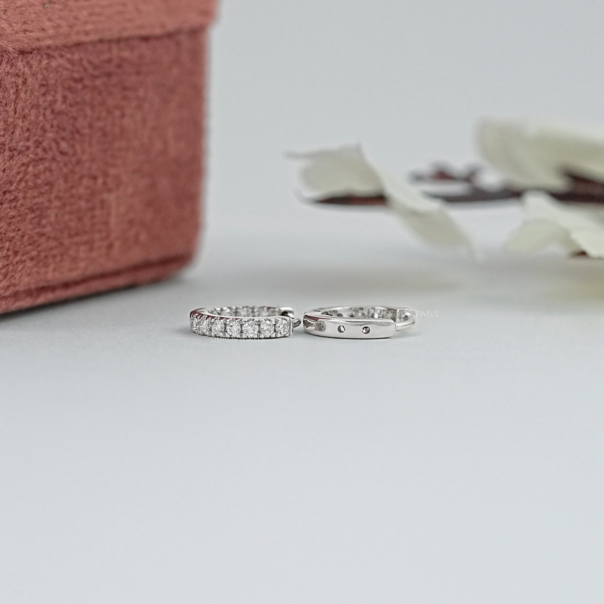 Lab Grown Round Cut Diamond Hoop Earrings