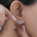 Round Lab Diamond Arrow Cage Huggie Earrings Earrings