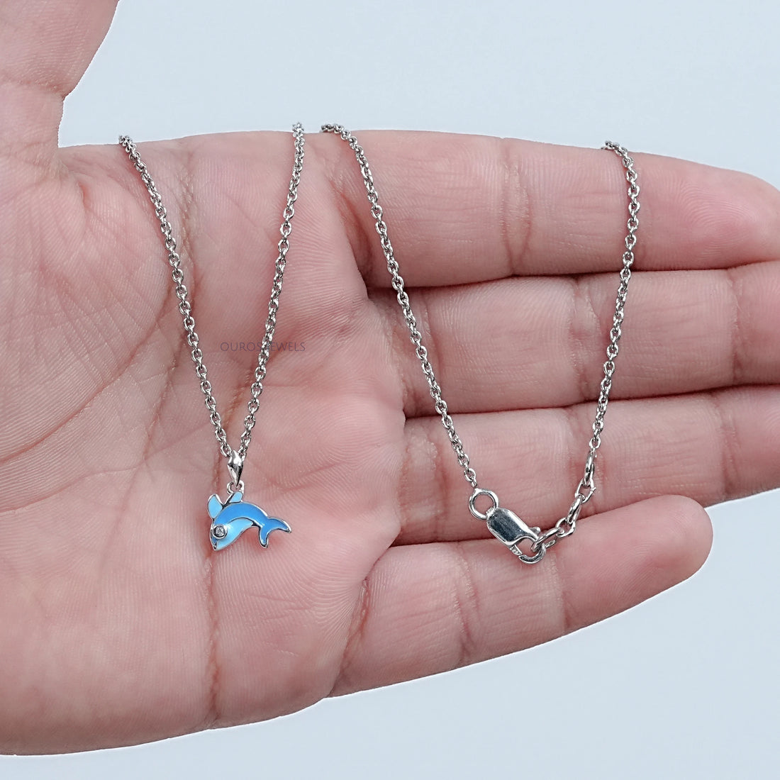 Blue Enamel Dolphin Charm Kids Pendant