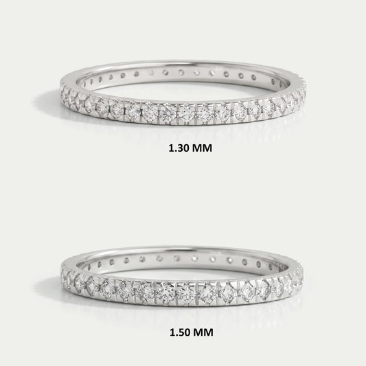 Round Cut Lab Grown Diamond Eternity Band Rings