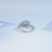 Emerald Round And Lab Diamond Bypass Ring