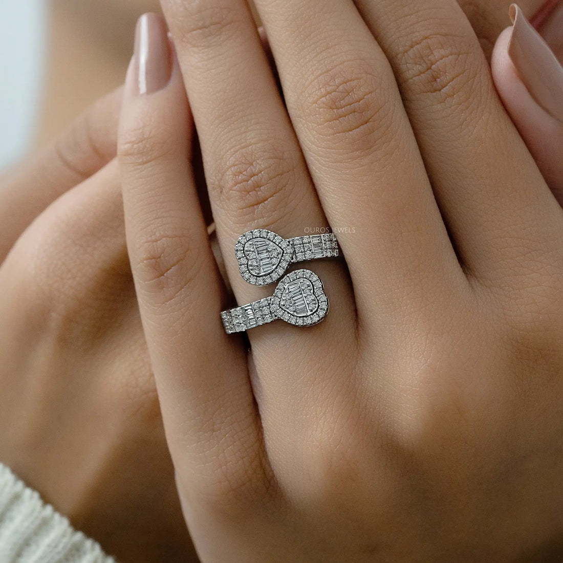 Lab Diamond Cluster Set Bypass Ring Ring