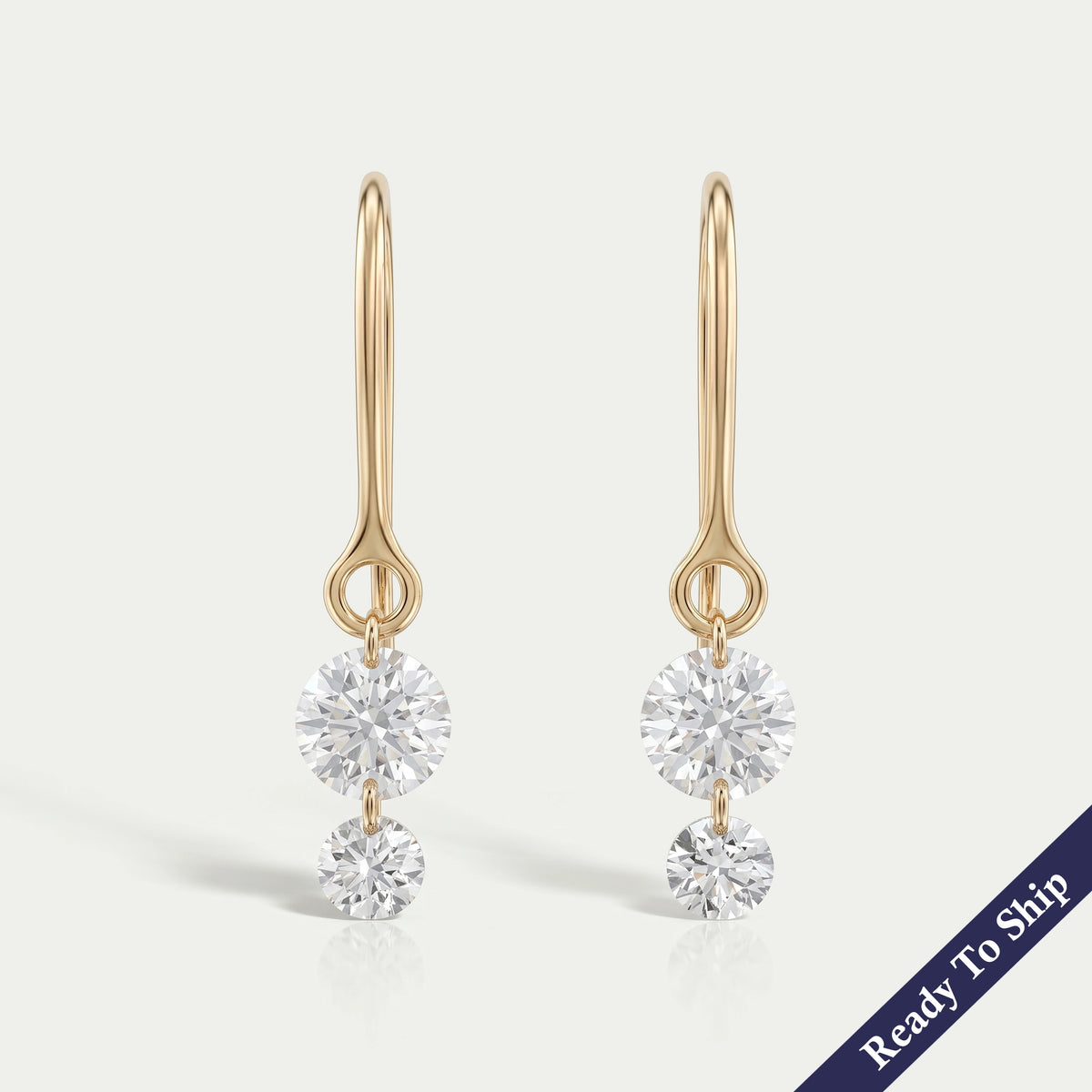 Trio Rosenschliff Runde Diamant-Halo-Ohrstecker