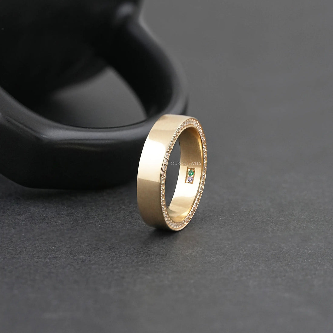 Men's Matte Finish Round Diamond Eternity Band Rings