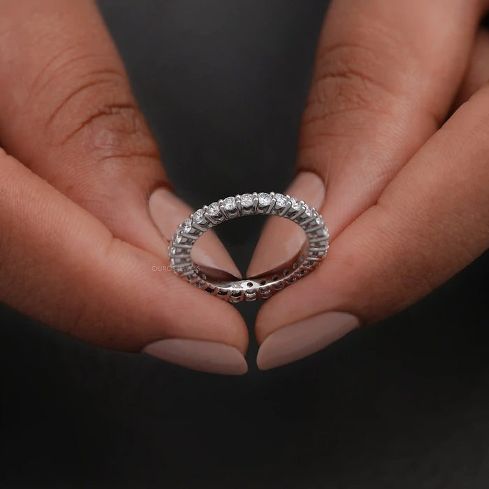 2.10 MM Round Cut Lab Grown Diamond Eternity Wedding Band