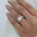 Round And Trapezoid Lab Diamond Five Stone Engagement Ring Rings