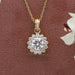 Prong Set Round Cut Halo Lab Diamond Pendant Necklaces