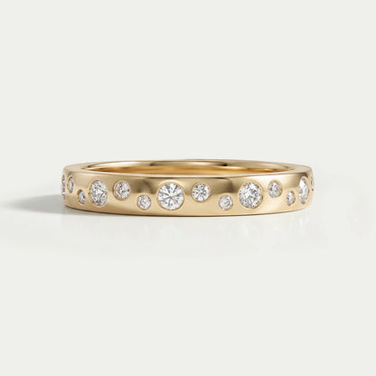 Round Lab Diamond Flush Set Wedding Band