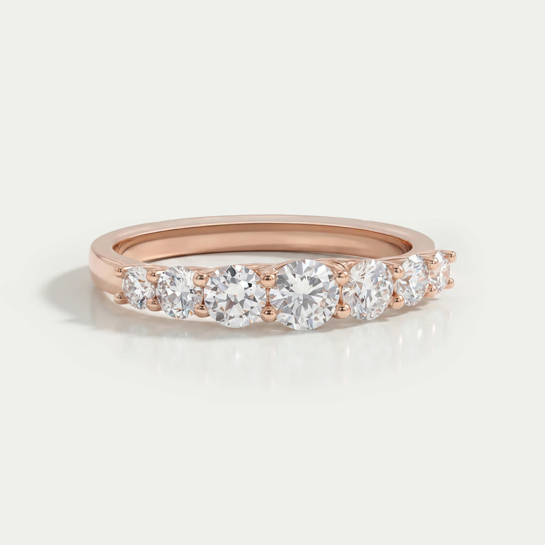 Round Cut Half Eternity Band Rings