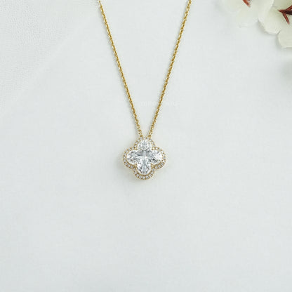 Floral Lab Grown Diamond Halo Pendant