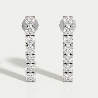 Round Lab Diamond Linear Drop Earring Earring