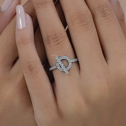 Open Circle Round Diamond Loop Engagement Ring