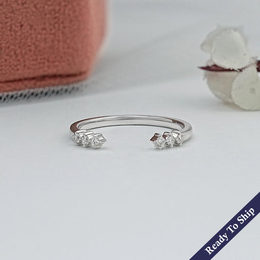 Round Diamond Open Cuff Wedding Ring Ring