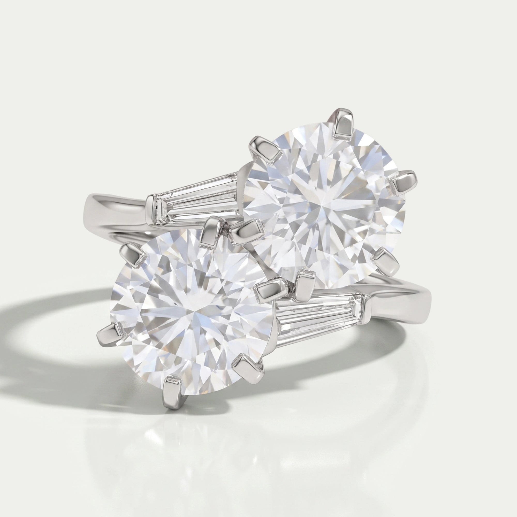 Round Lab Diamond Toi Et Moi Anniversary Ring